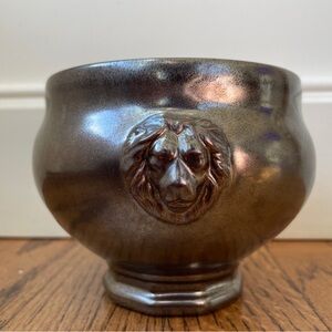 Juliska Ceramics Pewter Stoneware Footed Metallic Glaze Soup Bowl